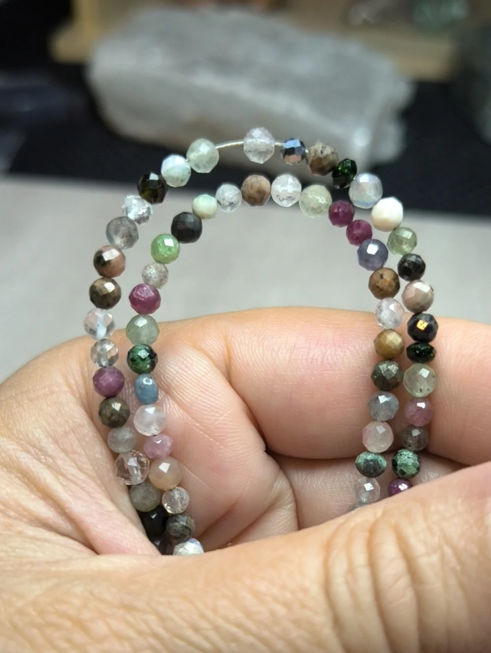 #8- 4mm Multi-Stone Faceted Bead 15inch Strand